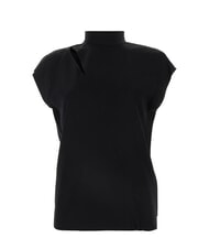 CALVIN KLEIN CK Hochgeschlossenes, kurz&auml;rmliges Cut-Out-Shirt ck schwarz - Damenblusen - 5