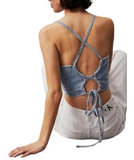 CALVIN KLEIN CK JEANS Jeans-Crop-Top mit Schn&uuml;rung Denim - T-Shirts und Tops f&uuml;r Damen - 3