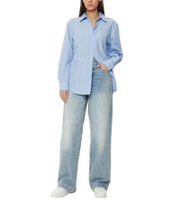 CALVIN KLEIN CK Langarmhemd im Relaxed Fit Reiher / Nachthimmel platzierter Streifen - Damenblusen - 5