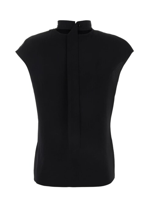 CK Hochgeschlossenes, kurz&auml;rmliges Cut-Out-Shirt ck schwarz - Damenblusen