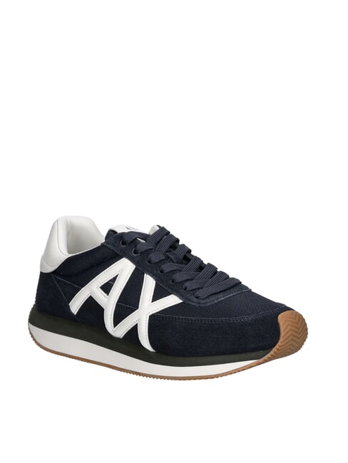 ROYALE SUEDE AIR MESH Ledersneakers mit AX-Logo Marineblau + Cremewei&szlig; - Herrenschuhe