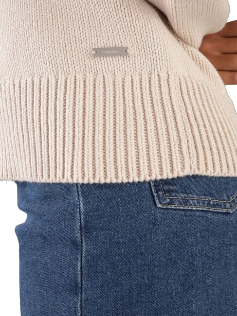 CK Pullover mit Rundhalsausschnitt und lockerer Passform grauer Morgen - Damenpullover