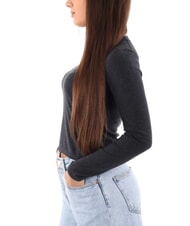 CALVIN KLEIN CK JEANS Kurzer Pullover mit Rundhalsausschnitt Ebenholzheide - Damenpullover - 3