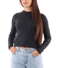 CALVIN KLEIN CK JEANS Kurzer Pullover mit Rundhalsausschnitt Ebenholzheide - Damenpullover - 4