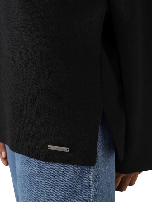 CK Pullover mit V-Ausschnitt und weiten &Auml;rmeln ck schwarz - Damenpullover