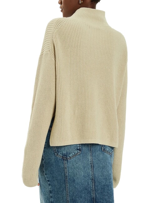 CK JEANS Rollkragenpullover aus Baumwolle mit entspannter Passform Pelikan - Damenpullover