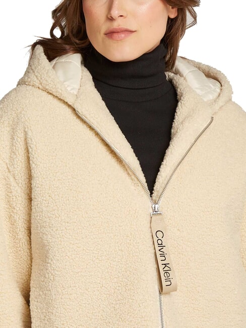 CK JEANS Fleecejacke mit durchgehendem Rei&szlig;verschluss und Kapuze Hafendunst - Damenjacken