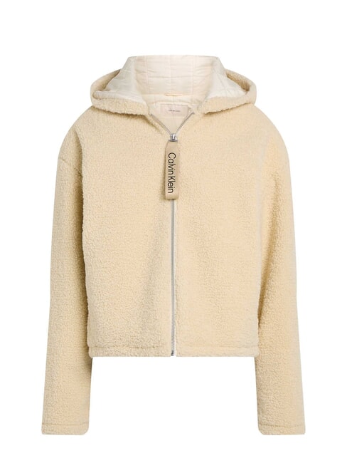 CK JEANS Fleecejacke mit durchgehendem Rei&szlig;verschluss und Kapuze Hafendunst - Damenjacken