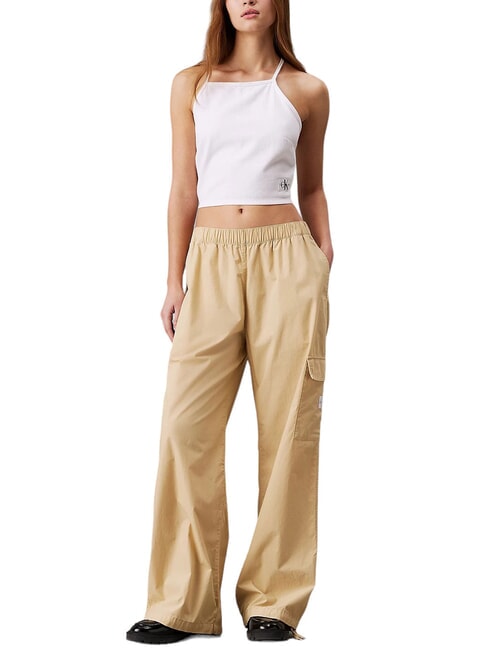 CK JEANS Cargohose aus Baumwolle blasses Khaki - Damenhosen