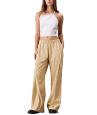 CALVIN KLEIN CK JEANS Cargohose aus Baumwolle blasses Khaki - Damenhosen - 4