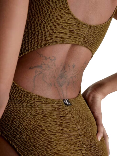 CK Einteiliger Badeanzug mit r&uuml;ckenfreiem Stadtarmee - Bademode f&uuml;r Damen