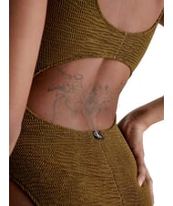 CALVIN KLEIN CK Einteiliger Badeanzug mit r&uuml;ckenfreiem Stadtarmee - Bademode f&uuml;r Damen - 3