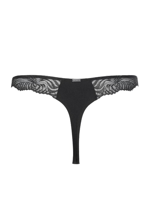 CK String mit Spitzeneinsatz Schwarz - Damenslip