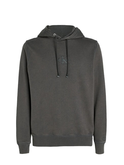 CK JEANS Hoodie mit gesticktem Logo gewaschenes Schwarz - Sweatshirts Herren