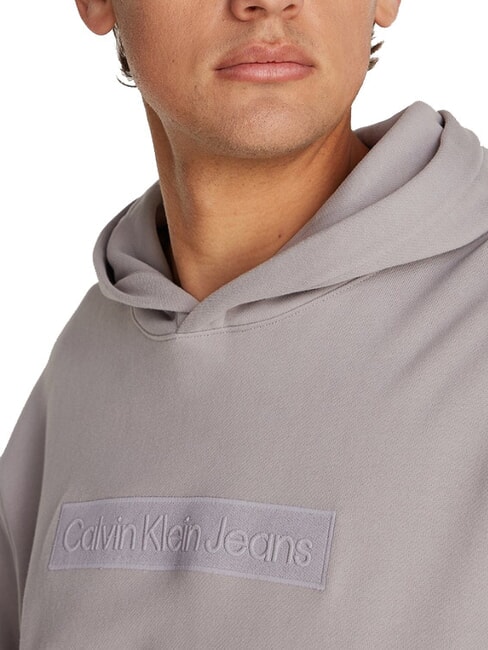 CK JEANS Hoodie mit Box-Logo M&ouml;wengrau - Sweatshirts Herren