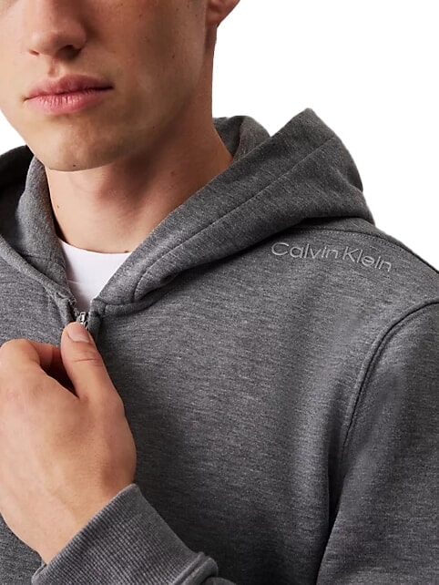 CK PERFORMANCE Kapuzenjacke mit durchgehendem Rei&szlig;verschluss mittelgrau meliert - Sweatshirts Herren