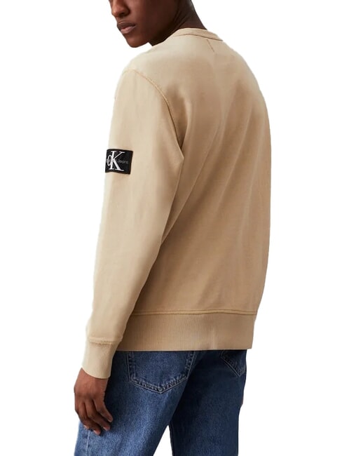 CK JEANS Sweatshirt mit Rundhalsausschnitt aus Baumwolle blasses Khaki - Sweatshirts Herren