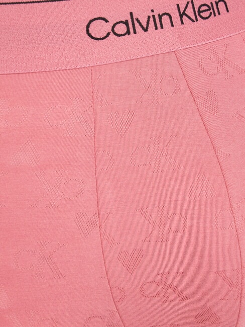 CK Boxershorts mit Allover-Herz-Logo Herzen Monogramm Beerenrosa - Herrenslip