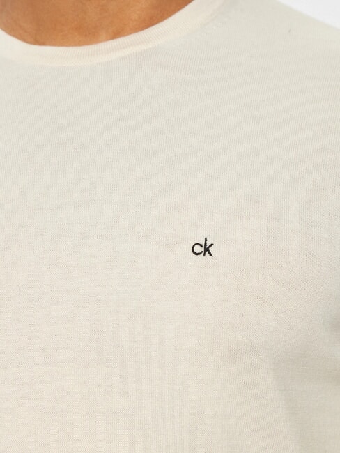 CK Pullover mit Rundhalsausschnitt und normaler Passform Vanilleeis - Herrenpullover