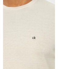 CALVIN KLEIN CK Pullover mit Rundhalsausschnitt und normaler Passform Vanilleeis - Herrenpullover - 3
