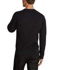 CALVIN KLEIN CK Rundhalspullover mit gewebten Details - Herrenpullover