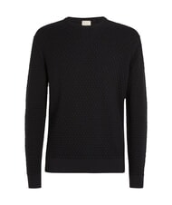 CALVIN KLEIN CK Rundhalspullover mit gewebten Details ck schwarz - Herrenpullover - 4
