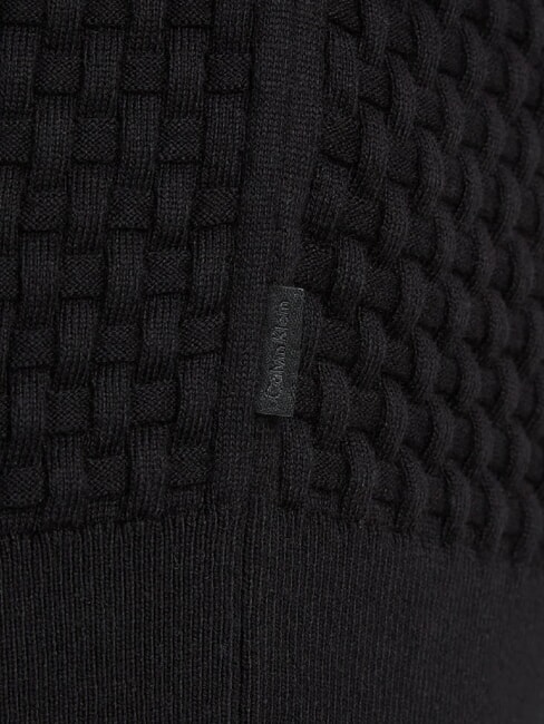 CK Rundhalspullover mit gewebten Details ck schwarz - Herrenpullover