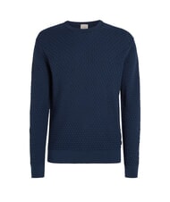 CALVIN KLEIN CK Rundhalspullover mit gewebten Details Tinte - Herrenpullover - 3
