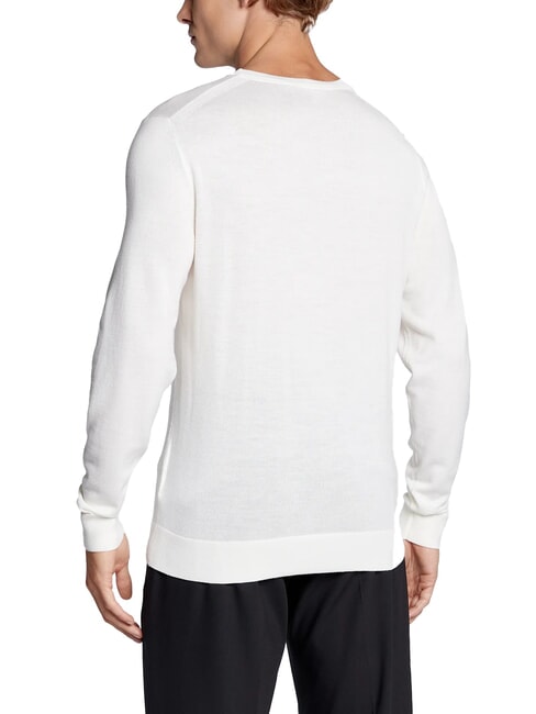 SUPERIOR WOOL Pullover aus Wolle mit Rundhalsausschnitt Reiher - Herrenpullover