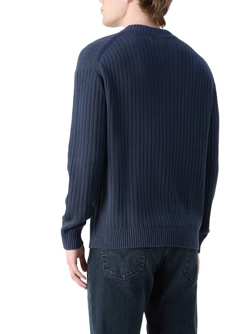 CK JEANS Pullover mit Rundhalsausschnitt und normaler Passform Tinte - Herrenpullover