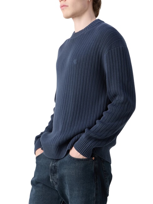 CK JEANS Pullover mit Rundhalsausschnitt und normaler Passform Tinte - Herrenpullover