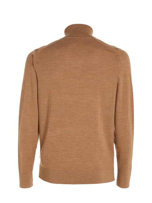CK Slim-Fit-Rollkragenpullover aus Wolle Travertin-Heide - Herrenpullover
