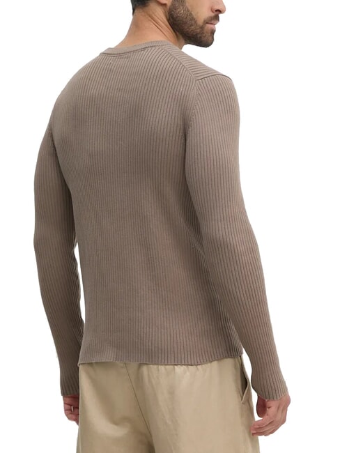 CK JEANS Slim Fit gerippter Pullover mit Rundhalsausschnitt Falke - Herrenpullover