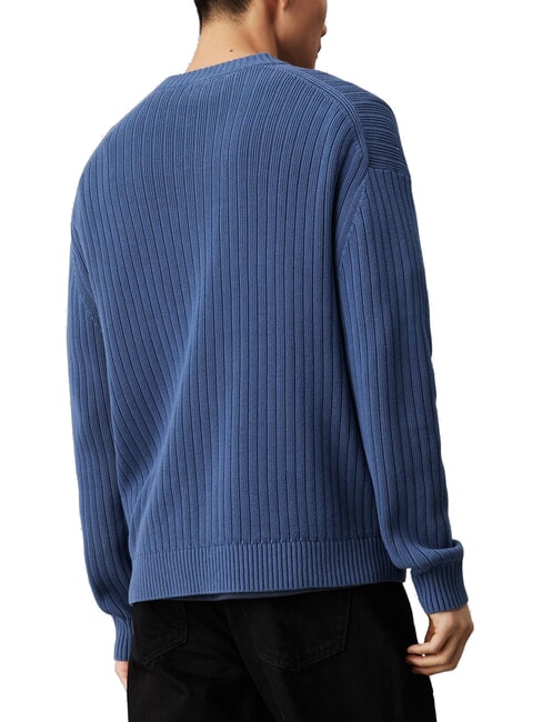 CK JEANS Pullover mit Rundhalsausschnitt und normaler Passform blaue K&uuml;ste - Herrenpullover