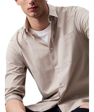CALVIN KLEIN CK Gestreiftes Hemd aus Stretch-Popeline Londoner Nebel - Herrenhemden - 3