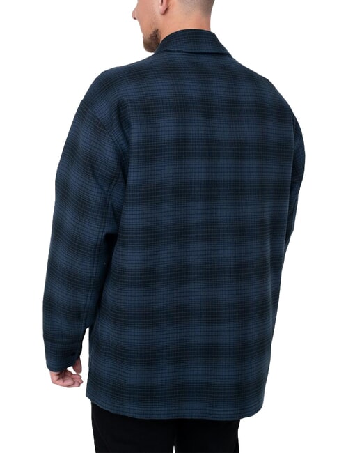 CK JEANS Oversized-Langarmhemd mit Karomuster Schwarz / Tintenkaro - Herrenhemden