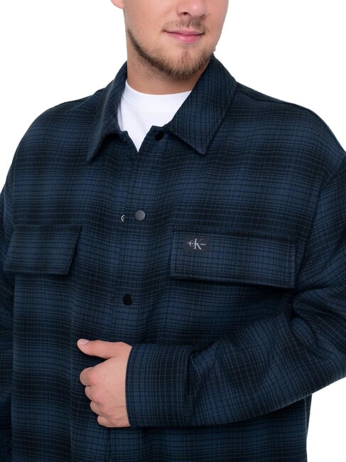 CK JEANS Oversized-Langarmhemd mit Karomuster Schwarz / Tintenkaro - Herrenhemden