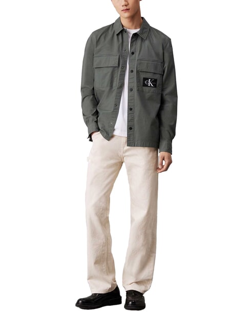 CK JEANS Relaxed Fit Langarm-Cargohemd endloses Grau - Herrenhemden