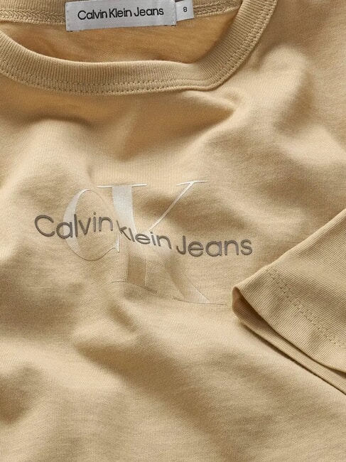 CK KIDS Kurz&auml;rmliges T-Shirt aus elastischer Baumwolle blasses Khaki - Kinder-T-Shirt