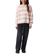 CALVIN KLEIN CK KIDS Gestreifter Pullover mit Rundhalsausschnitt Pfirsichpeitsche - Kinderpullover - 6