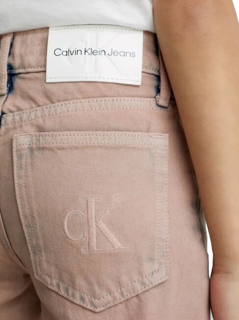 CK KIDS Verwaschene Jeans f&uuml;r M&auml;dchen &Uuml;berf&auml;rbung rosa - Kinderhosen