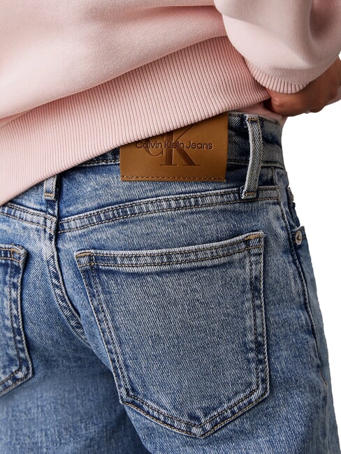 CK KIDS Relaxed Fit Jeans mit weitem Bein f&uuml;r M&auml;dchen Salz und Pfeffer blau - Kinderhosen