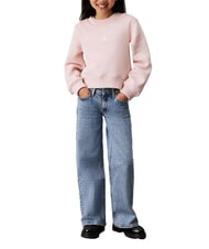 CALVIN KLEIN CK KIDS Relaxed Fit Jeans mit weitem Bein f&uuml;r M&auml;dchen Salz und Pfeffer blau - Kinderhosen - 4