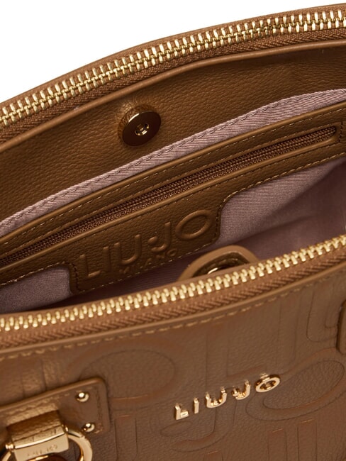 MANHATTAN Kleine Handtasche mit Logopr&auml;gung Wildleder- - Damentaschen