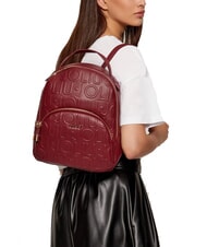 LIUJO MANHATTAN Mittelgro&szlig;er Rucksack mit gepr&auml;gtem Logo Rotwein - Damentaschen - 5