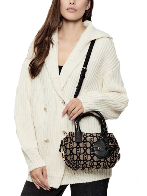 AMELIE Kleiner Koffer aus Jacquardstoff Tabak - Damentaschen