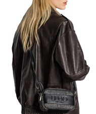 LIUJO RIDHI Mini-Umh&auml;ngetasche aus Fischgr&auml;tgewebe SCHWARZ - Damentaschen - 5