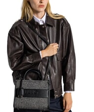 LIUJO RIDHI Fischgr&auml;ten-Einkaufstasche mit Schultergurt SCHWARZ - Damentaschen - 3