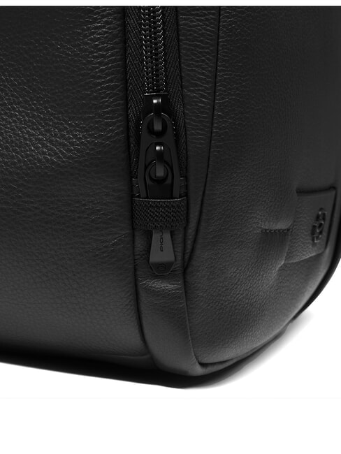 RUSSEL Lederrucksack f&uuml;r 15,6"-Laptop Schwarz - PC-Rucks&auml;cke