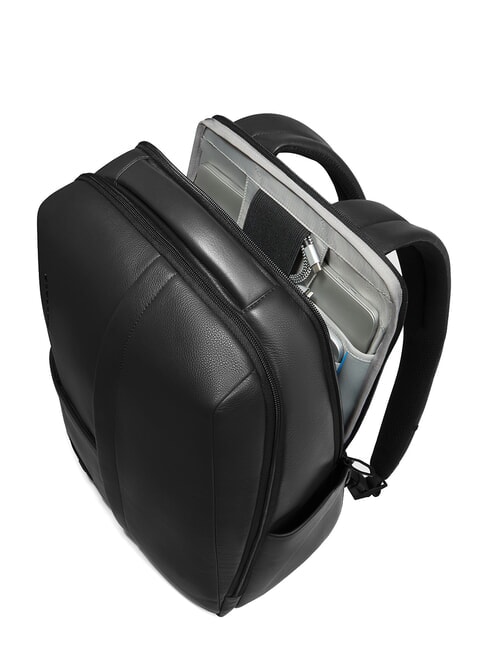 RUSSEL Lederrucksack f&uuml;r 15,6"-Laptop Schwarz - PC-Rucks&auml;cke